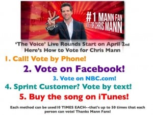 Chris Mann on The Voice – TONIGHT!