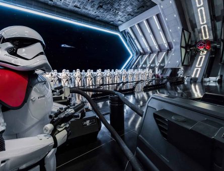 Disney guests will traverse the corridors of a Star Destroyer and join an epic battle between the First Order and the Resistance - including a face-off with Kylo Ren - when Star Wars: Rise of the Resistance opens Dec. 5, 2019 at Walt Disney World Resort in Florida and Jan. 17, 2020 at Disneyland Resort in California. At 14 acres each, Star Wars: Galaxy's Edge at Disneyland Park and Disney's Hollywood Studios is Disney's largest single-themed land expansion ever. (Joshua Sudock/Disney Parks)
